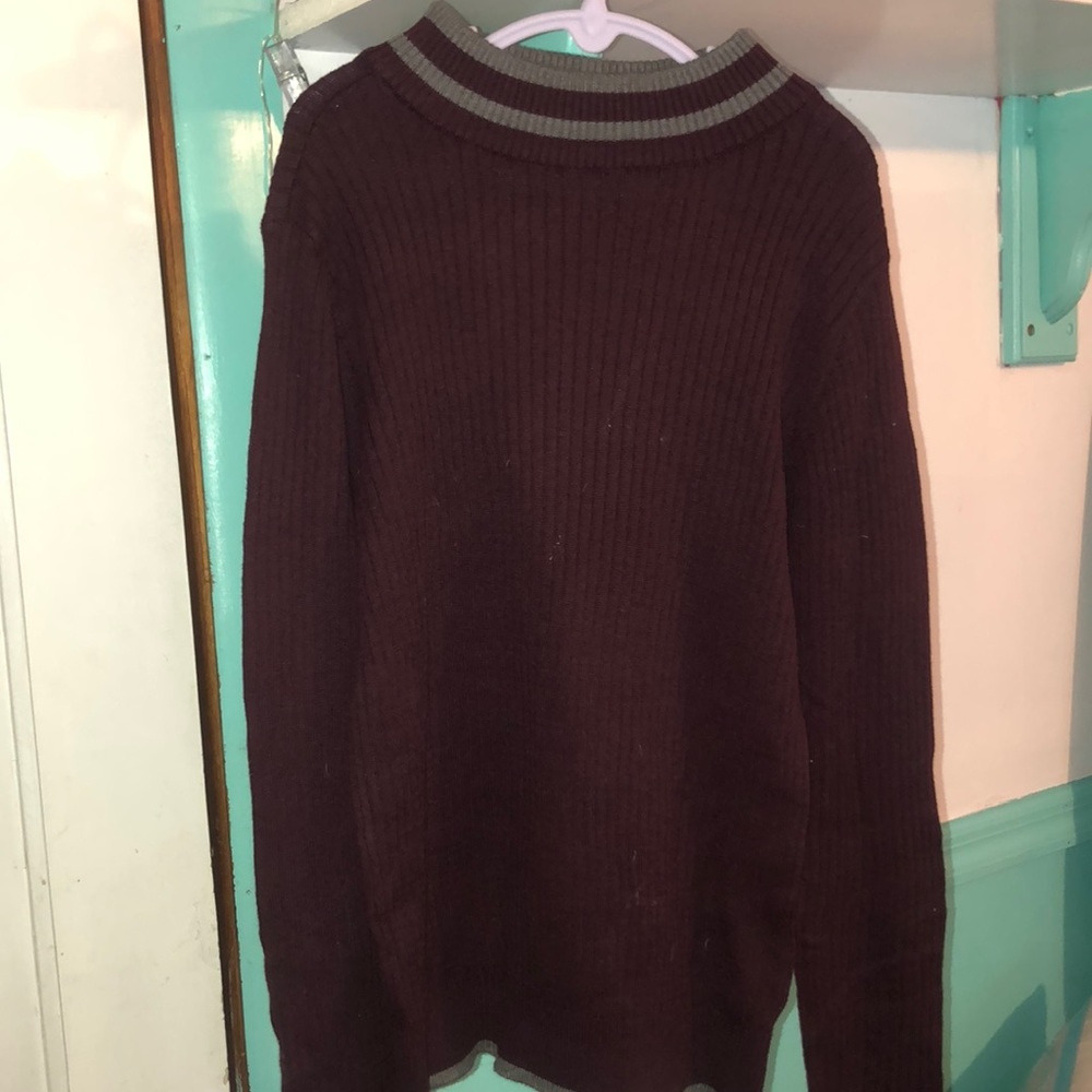 Burgundy and Grey Long Sleeve Shirts